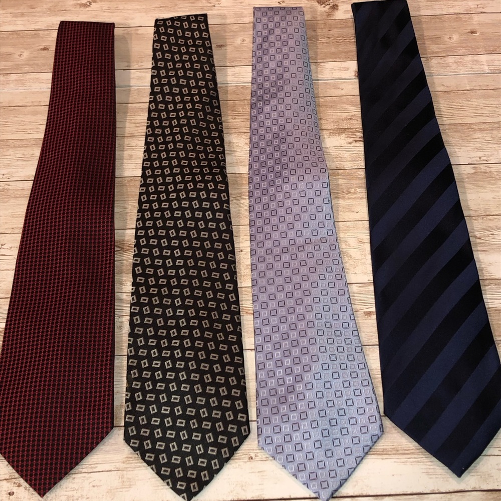 Geoffrey Beene, bundle of four, 100% silk men’s neckties